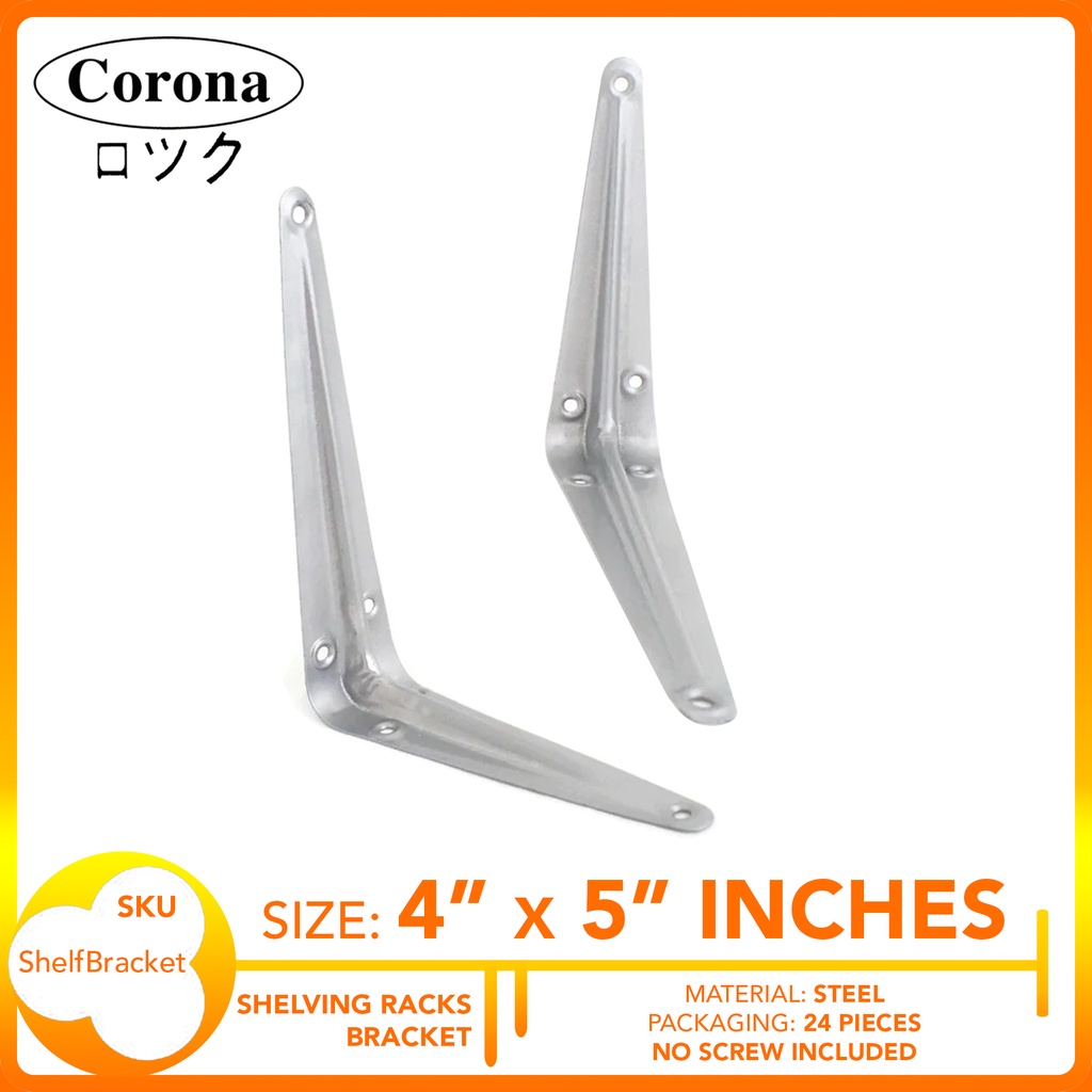 Wall Elbow Shelf Bracket for Shelving Racks (12 Pair) (24 Pieces