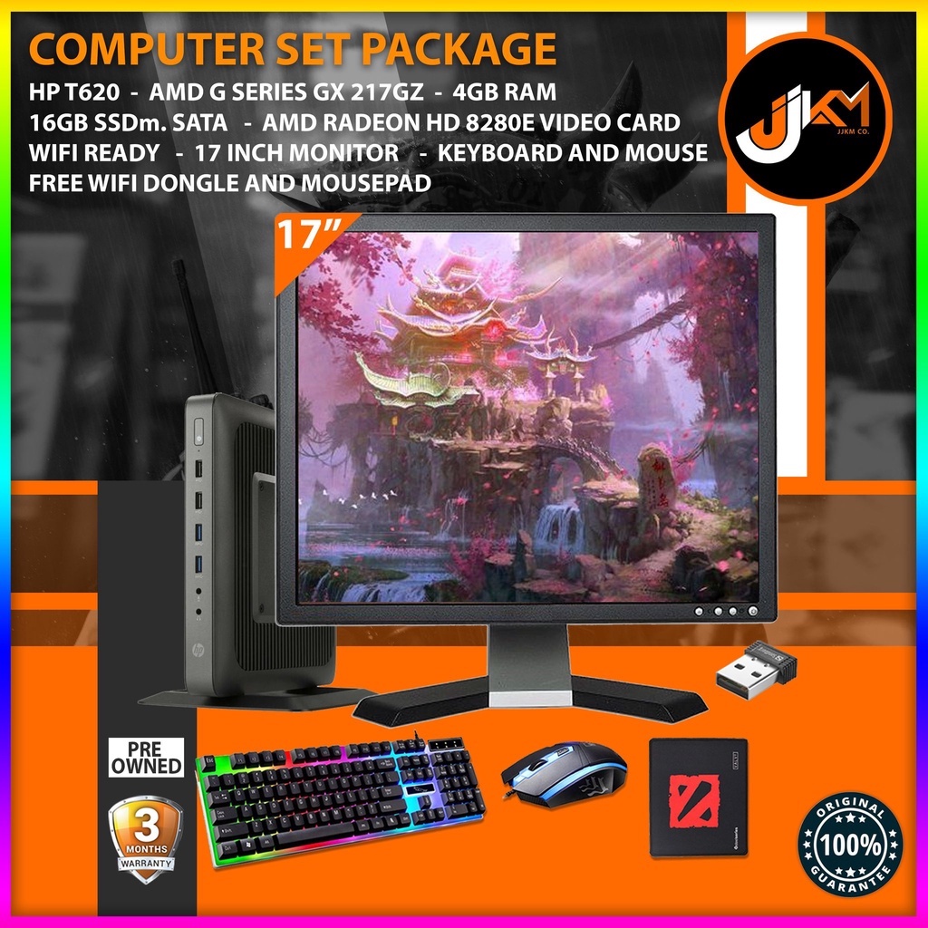 Amd G series GX 217Gz 4gb ram ddr3 16gb M.Sata SSD 17 Square Monitor ...
