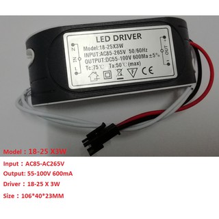 Drivers para LED High Power 3W 600 ma 18-25x3W DC 55-100V