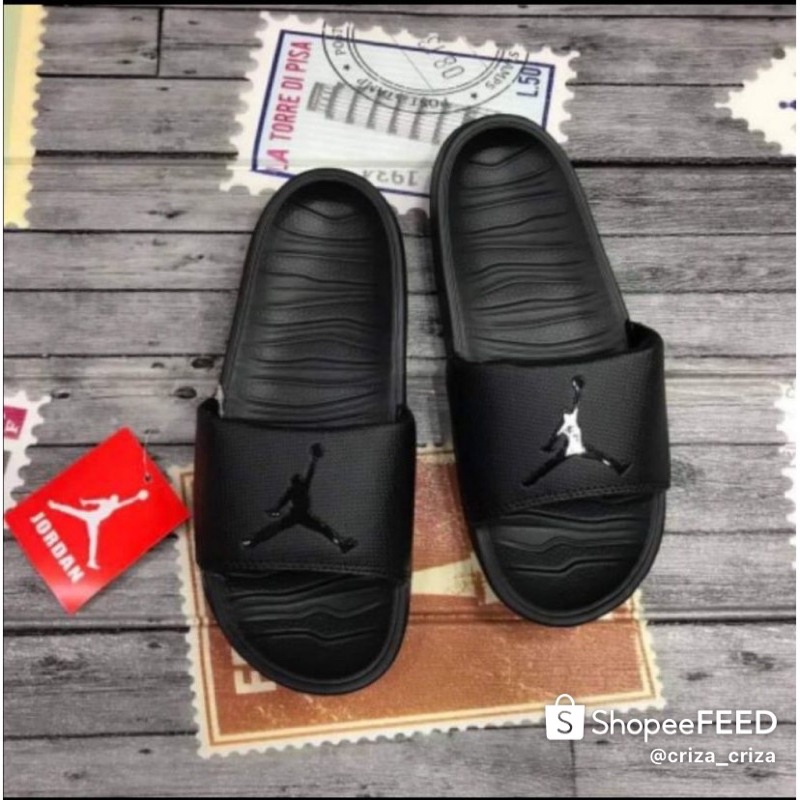 All black 2025 jordan slides