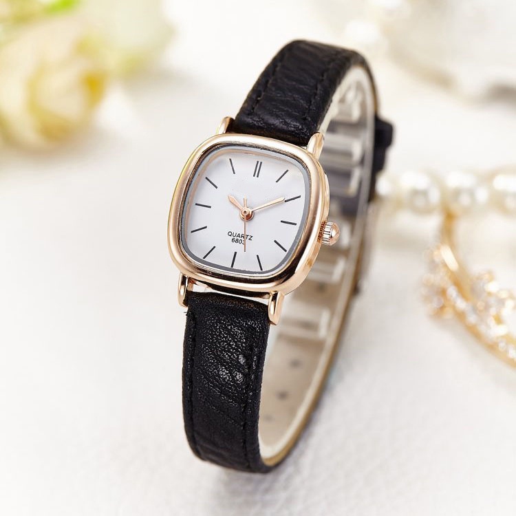Simple Women Watch Small square Super Thin Quartz Watches KF | Shopee ...