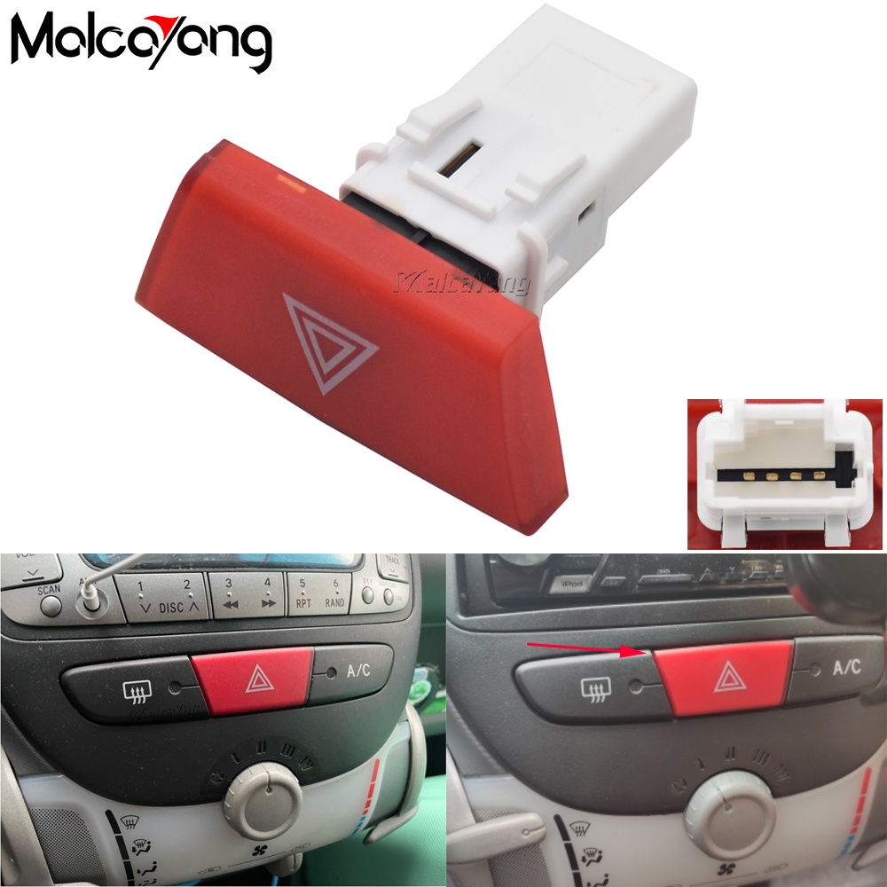 Warning Hazard Light Emergency Button Switch For Citroen C1 Toyota Aygo