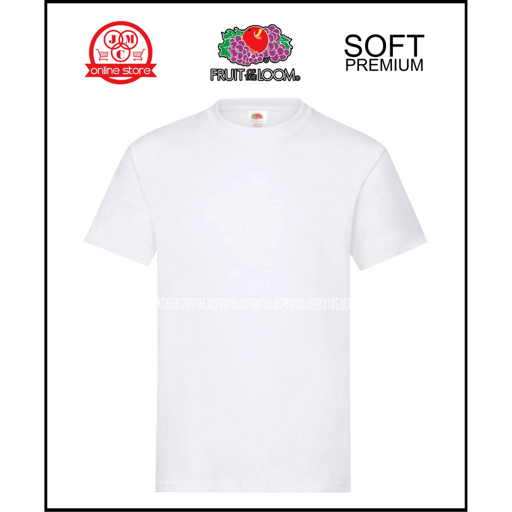 Fruit of the Loom Soft Premium Round Neck 100% Cotton White