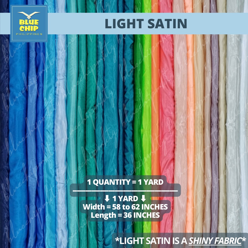 Light Satin Shiny Silk Cloth Tela Textile (1 Quantity = 1 Yard