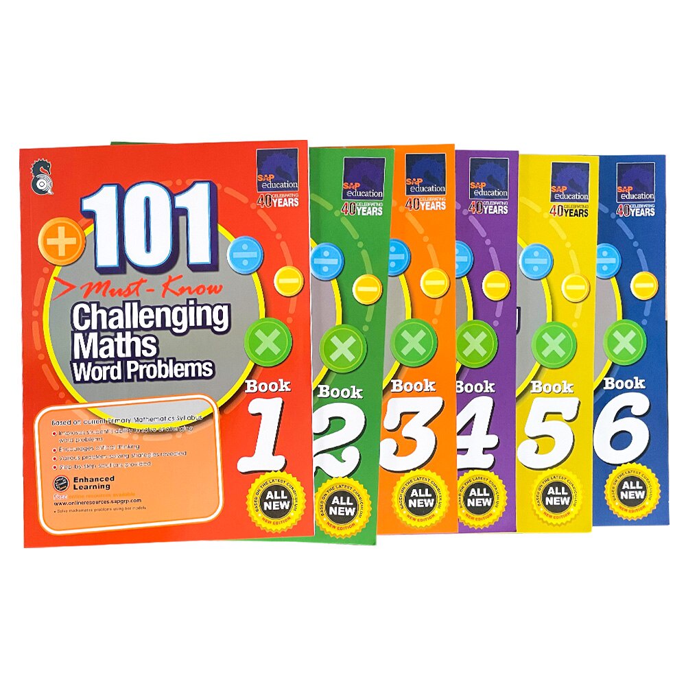 6 Books/Set Grade 1-6 Math SAP 101 Challenging Maths Word Problems ...