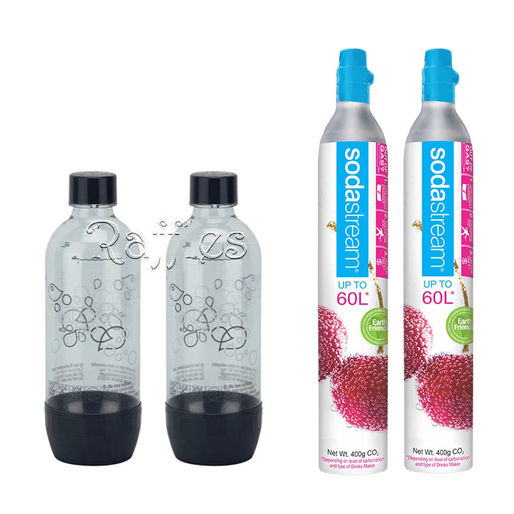 SodaStream Carbonating Bottle 1 Liter with 2 tanks CO2 Carbonator for Jet Stream Genesis Pure