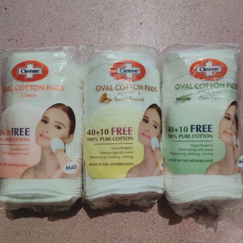 Cleene Maxi Oval Cotton Pads 40+10 Free 100 Pure Cotton (Classic/Sweet