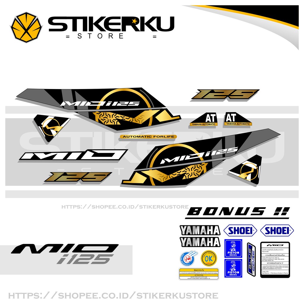 Mio i 125 STOCK DECALS/STRIPING MIO M3 /Z/125/ STICKER/STICKER/PREMIUM ...