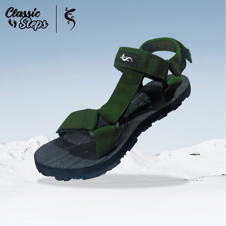 Classic Steps X Sandugo Hiking Sandals Army Green Shopee