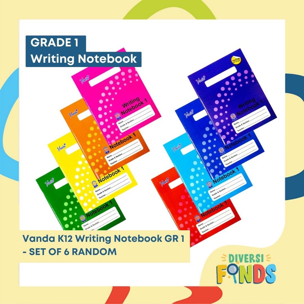 1pc Vanda Prep, Grade 1, and Grade 2 - Color Coding WRITING Notebook ...