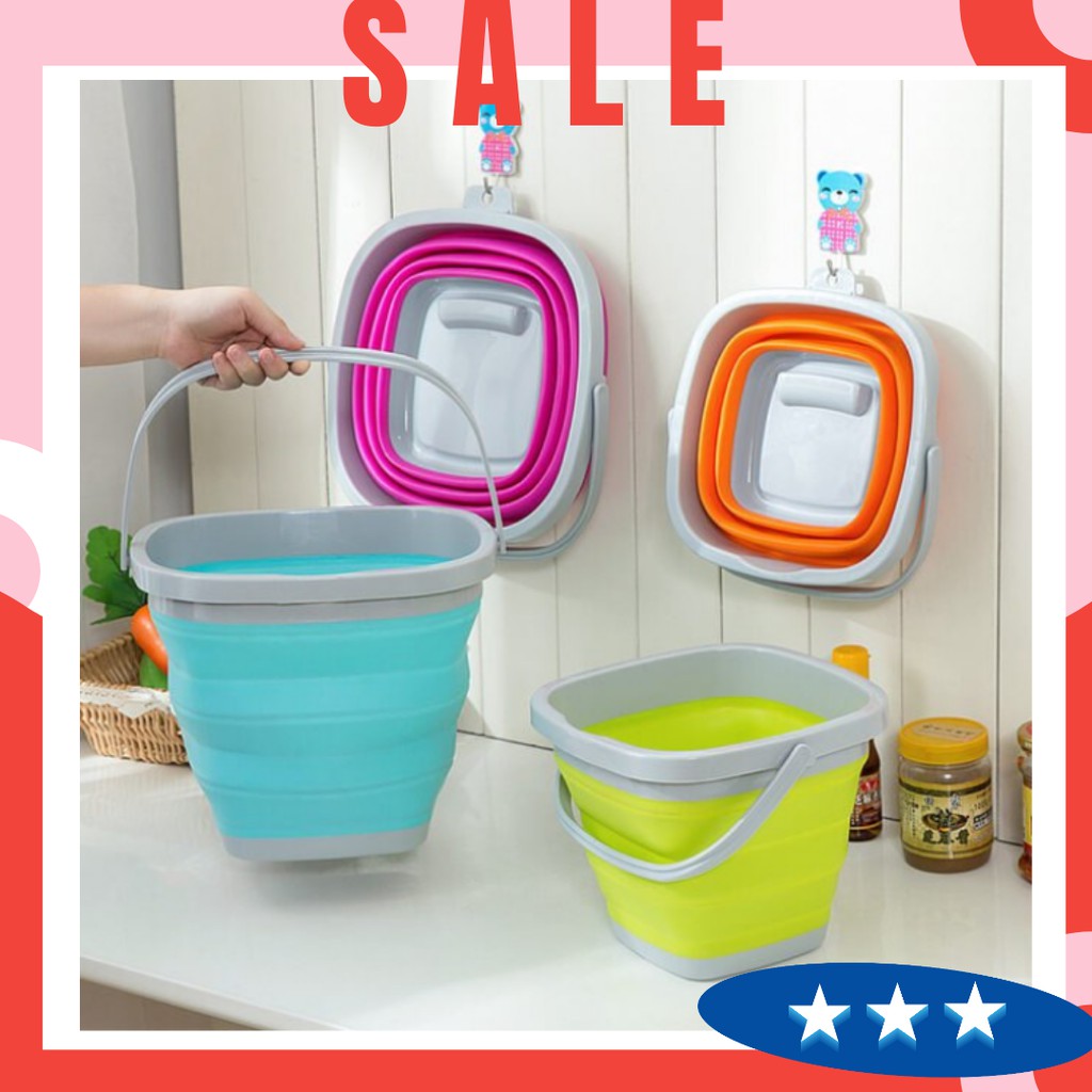 Collapsible Silicon Foldable Portable Bucket Pail Water Container