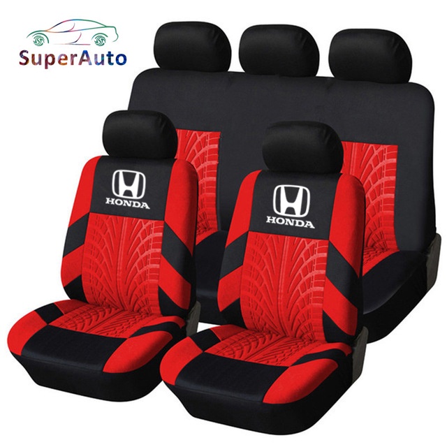 SuperAuto Car Seat Covers For Honda Full Set Car Seat Protector Tire Pattern