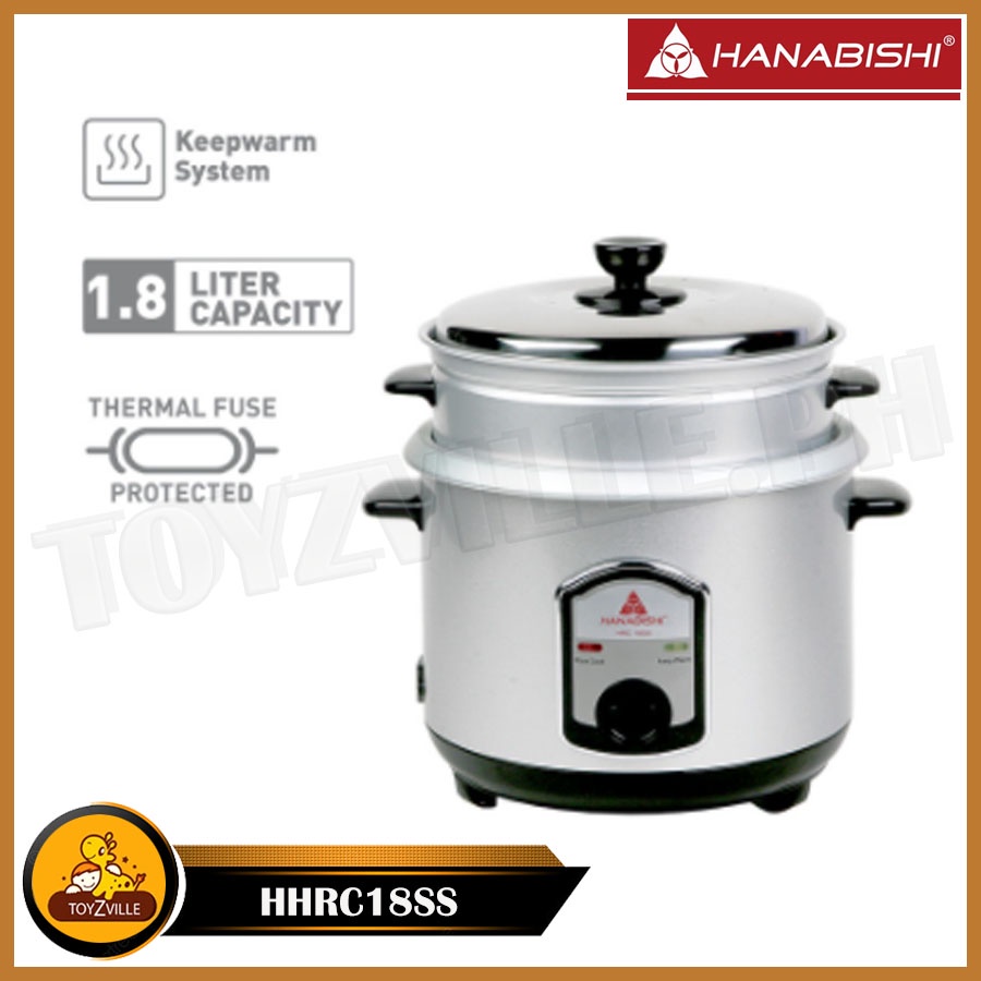 Hanabishi Rice Cooker HHRC18SS Silver series 1.8L 10 cups Shopee