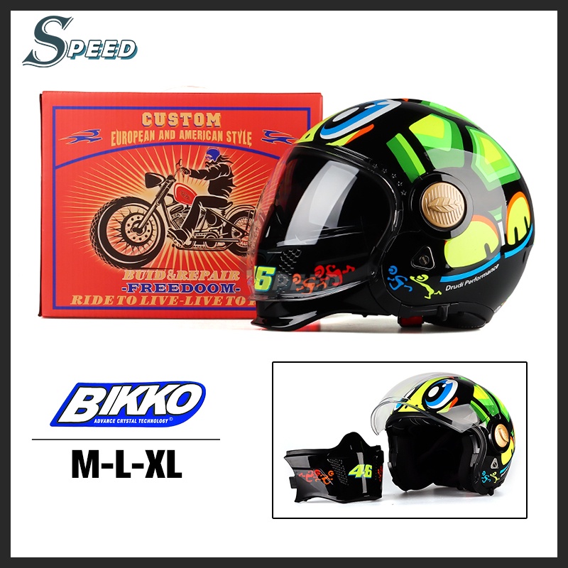 Bikko Full Face Helmet Maliit Na Pagong Racing Double-Sided Helmet M L ...
