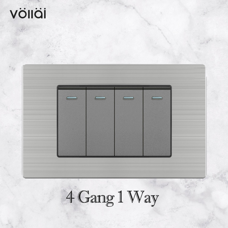 VOLLIA 4 Gang 1/2 Way Light Switch for wall Electrical wall Switch for ...