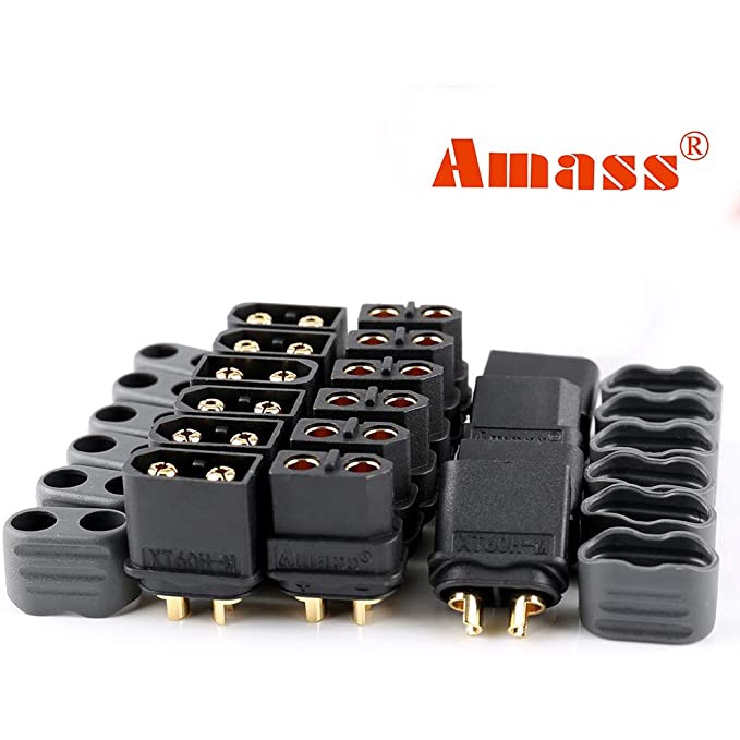 Amass XT60 XT60H Black Bullet Connector Plug Upgrated of XT60 Plug ...