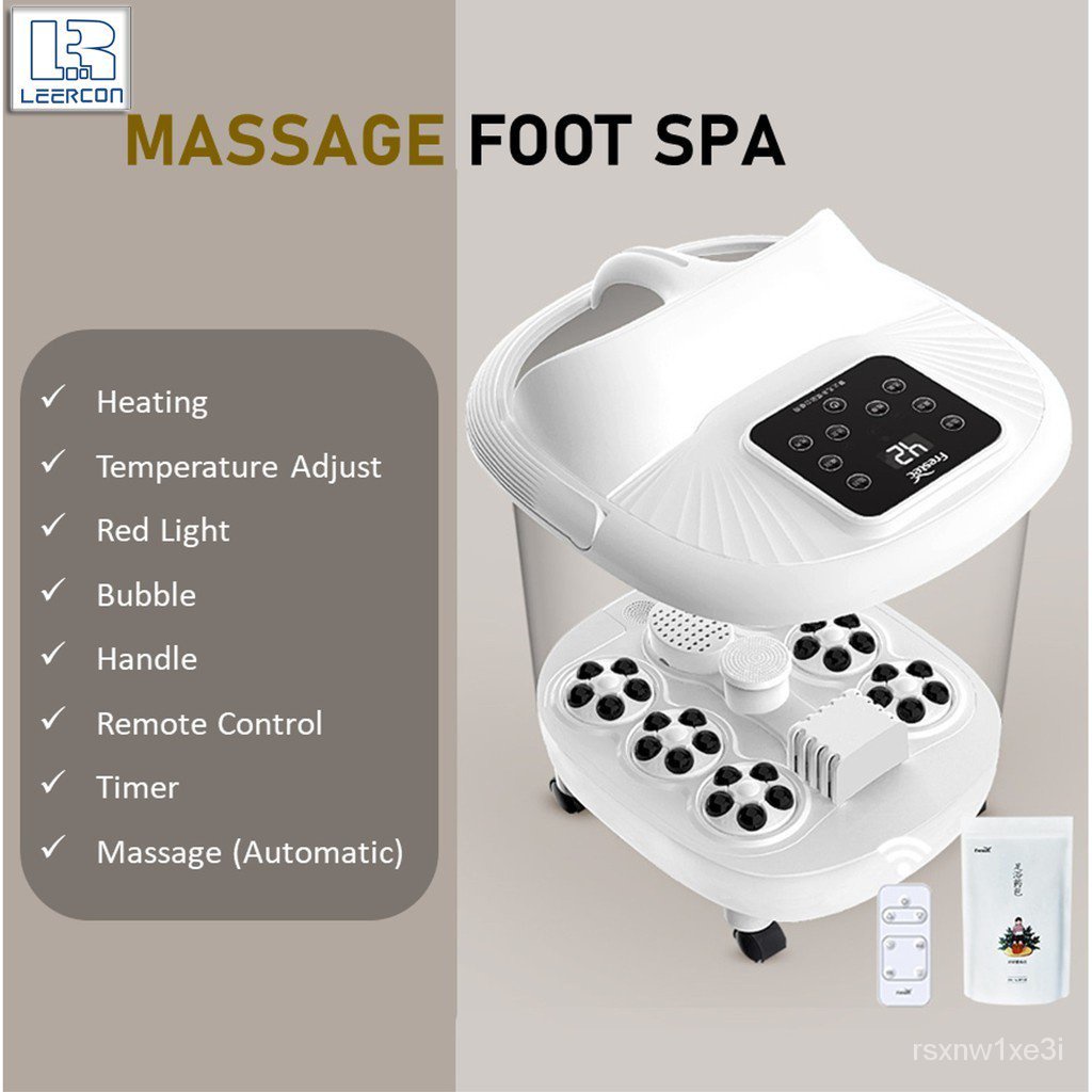 LEERCON Foot Spa Massage Bucket Heat Bubble Foot Bath Large Relaxing ...