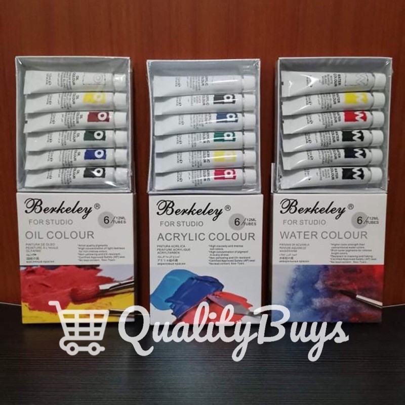 Berkeley 6 Tubes Acrylic Paint / Water Colour / Oil Colour Paint (12ml