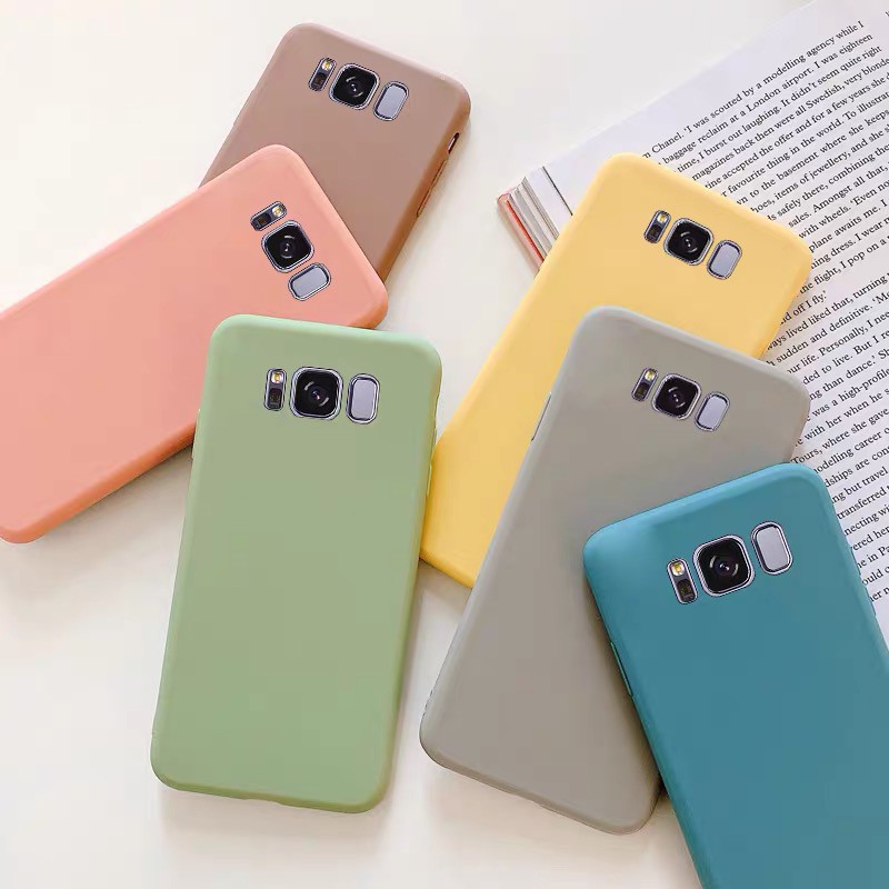 For Galaxy S7 Edge S8 S9 S10 Plus Candy Color Slim Thin Matte Skin Soft TPU  Silicone Android Phone Case Cover
