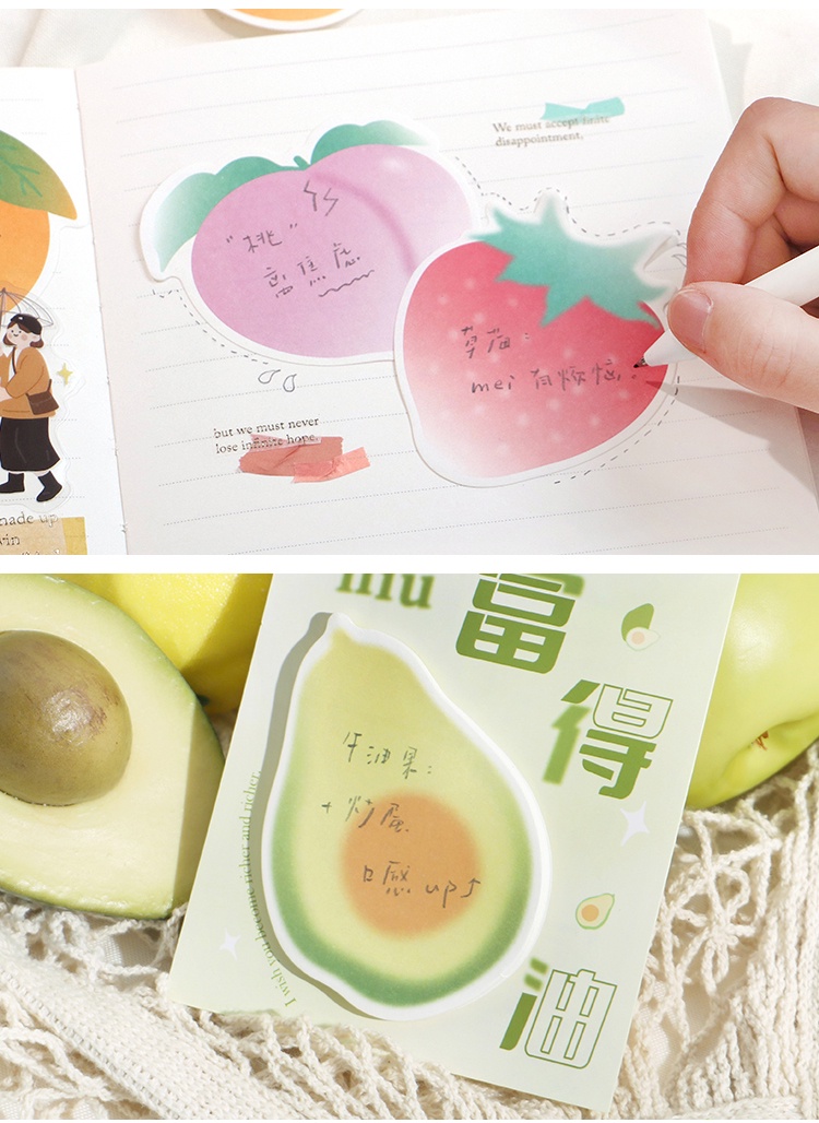 Cartoon Funny Fruit Shaped Sticky Notes Notebook Material Paper ...