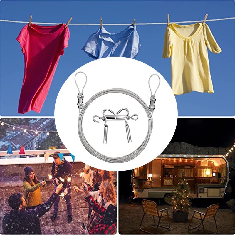 Stainless Steel Clothesline 5 Meters Outdoor Cable Wire Rope Cloth ...