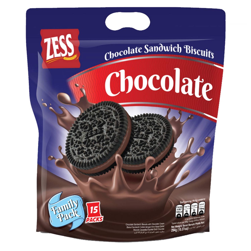 Zess Chocolate Sandwich Biscuits Chocolate 294g Shopee Philippines