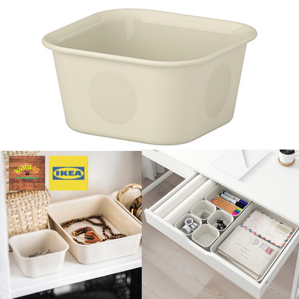 Ikea Organizer Organizer Box Organizer, Plastic/ Cream, 10x10x5 cm