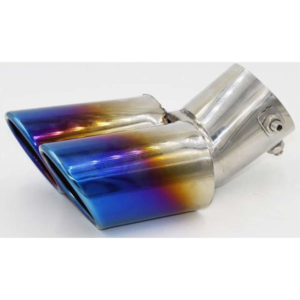 PH 1 Pcs Universal Stainless Steel Car Rear Dual Outlets Exhaust ...