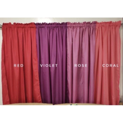 Ringless Window, Door, Kitchen Sink Curtain Red Wave | Shopee Philippines