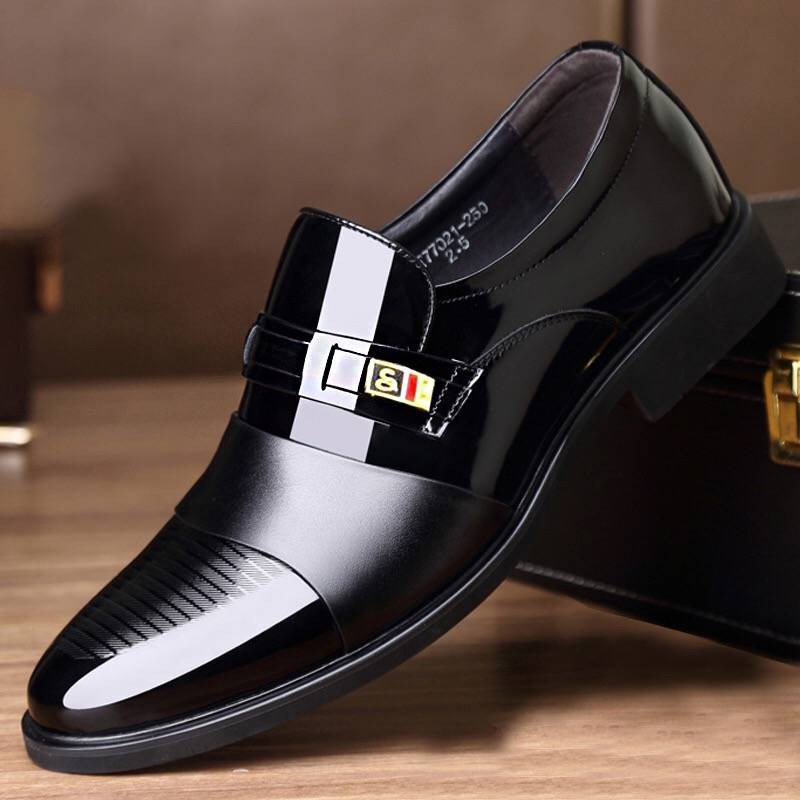New Leather Shoes Men's Business Formal Wear Shoes British Style Black ...