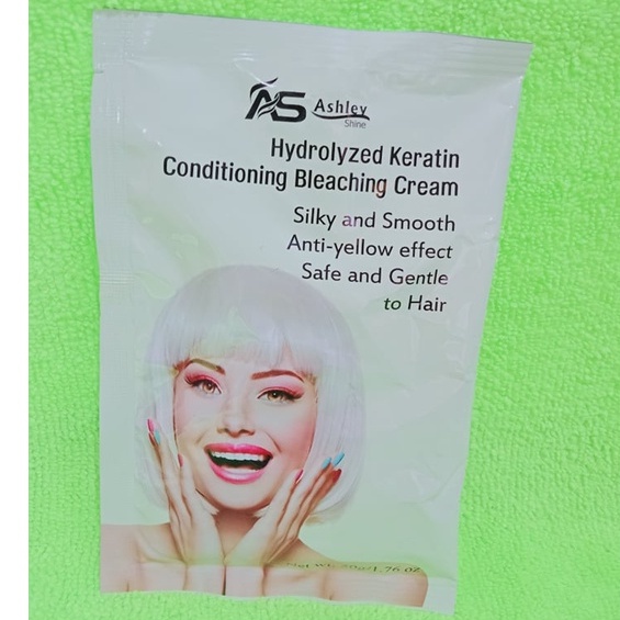 Ashley hydrolyzed keratin conditioning bleaching cream 50g Shopee