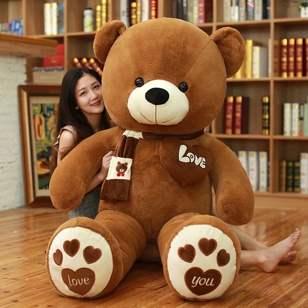 The cheapest Giant Teddy Bear Teddy Bear Besar doll pillow plush toys love bear doll cute Scarf Bear Girl Shopee Philippines