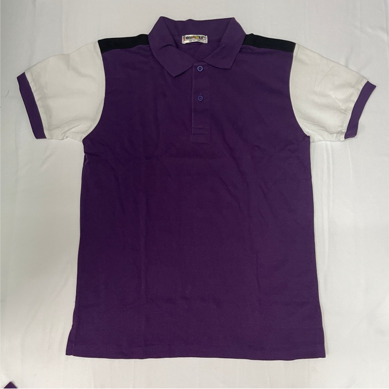 Polo Combination Tri-Colors Polo Shirt - Dark Violet, White, Black ...