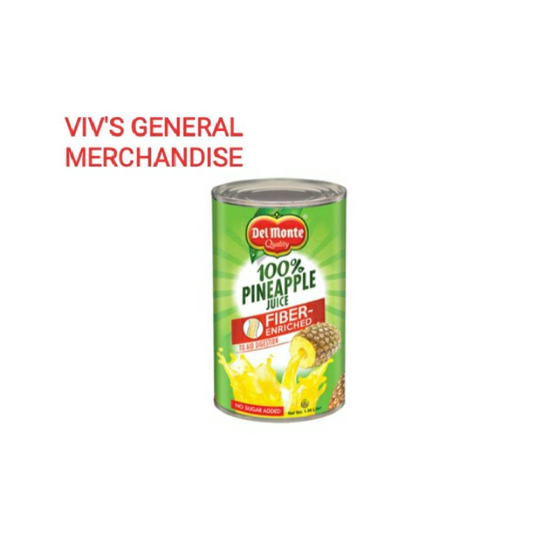 Del Monte 100 Pineapple Juice Fiber Enriched ( 1 L ) Shopee Philippines