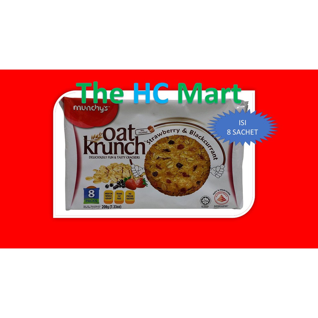 Oat KRUNCH STRAWBERRY AND BLACKCURRANT Contents 8 Sachets Shopee