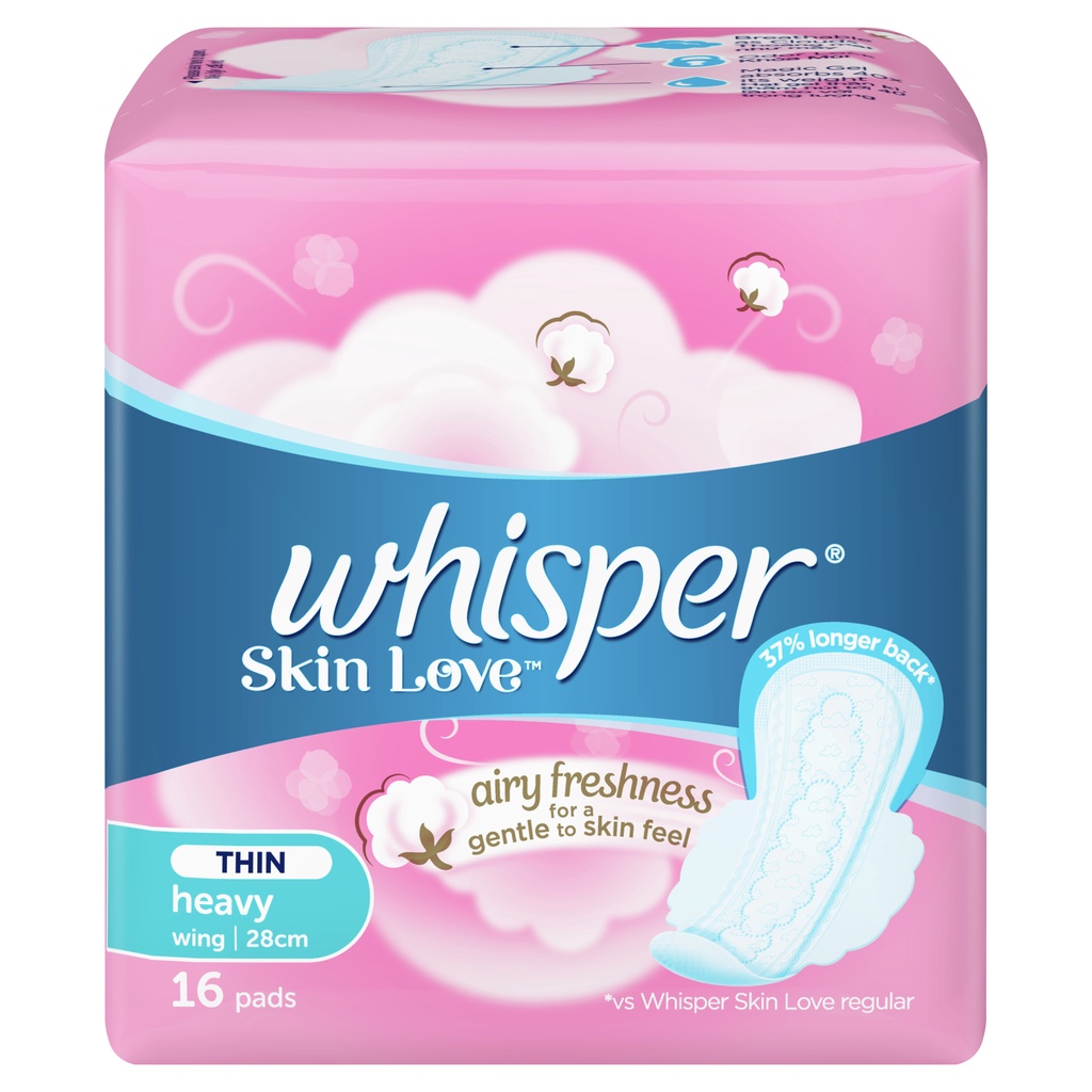 Whisper Skin Love Day/Night Ultra Slim 16 Pads Sanitary Napkin With