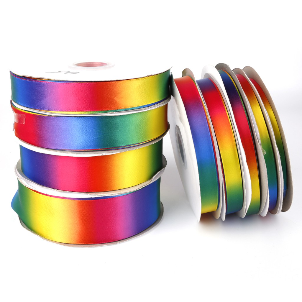(Width 6-50mm 5 Yards) Rainbow Polyester Printed Ribbon For Home ...
