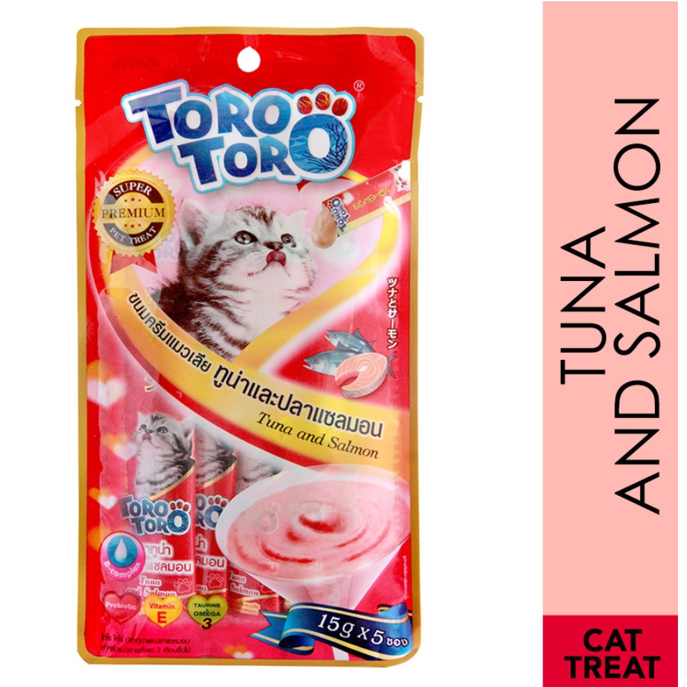 Toro Toro Lickable Cat Treat Tuna And Salmon 15g X 5pcs Cat Treats 