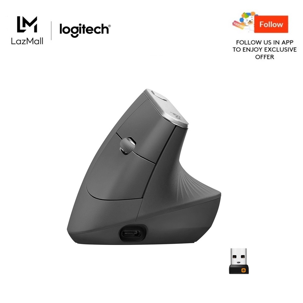 Logitech MX Vertical Ergonomic Mouse for Stress Injury Care | Shopee ...