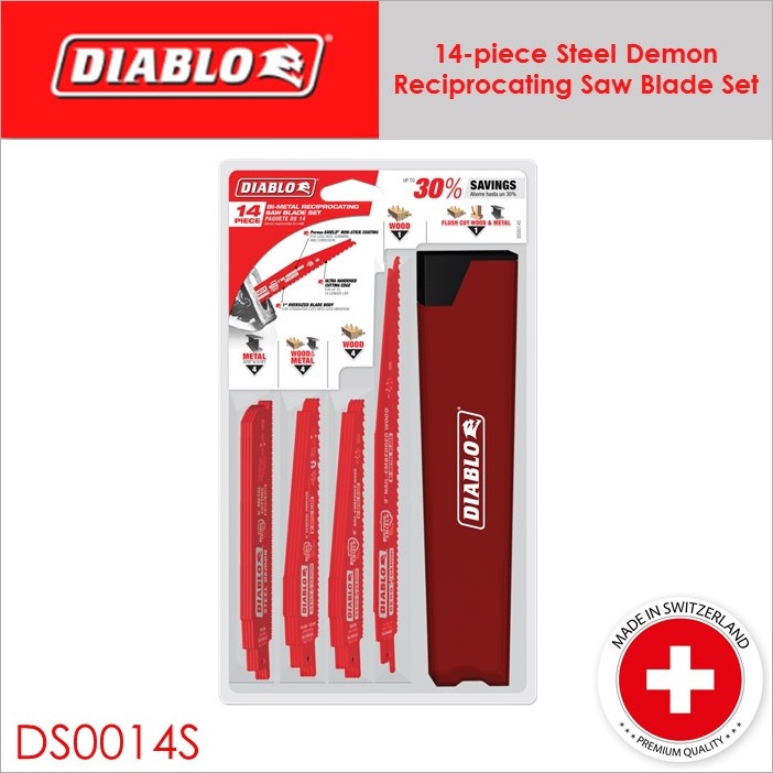 Diablo DS0014S Diablo 14-piece Steel Demon Reciprocating Saw Blade Set ...