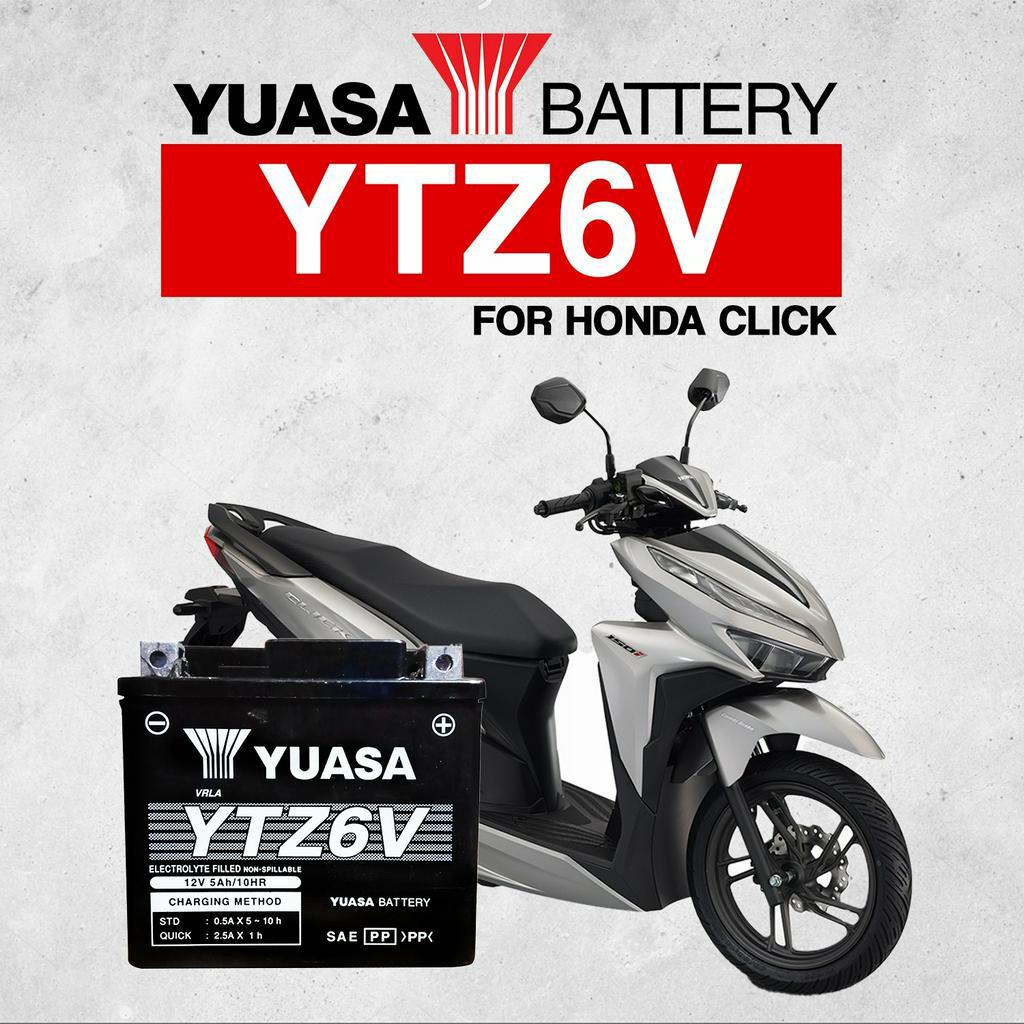 YUASA YTZ6V Motorcycle Battery for Honda Click 125/150, Nmax V2, Raider ...