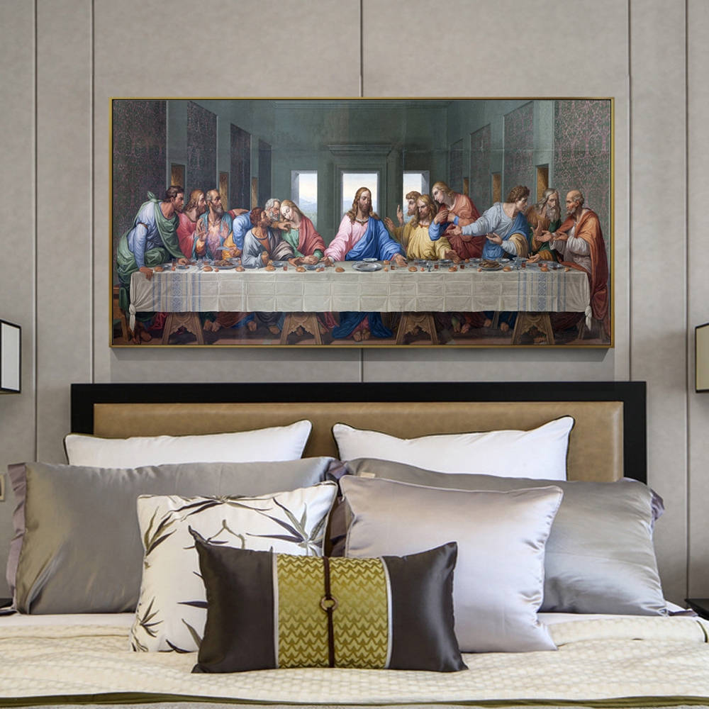 Last Supper Jesus Painting Canvas Print Christian Wall Art Picture ...
