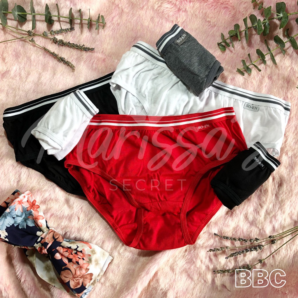SO-EN Panties Original Bikini (BBC) Red, Black, White & Gray Set
