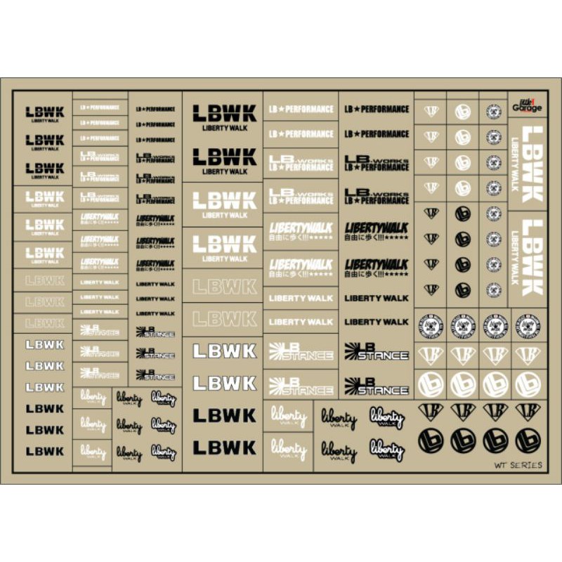 64 LBWK Scale White Toner Decal liberty Work For Custom Hotwheels ...