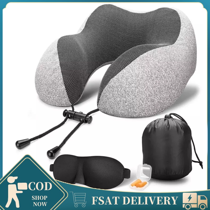 U Shaped Memory Foam Neck Pillows Travel Office Ergonomics Pillows ...