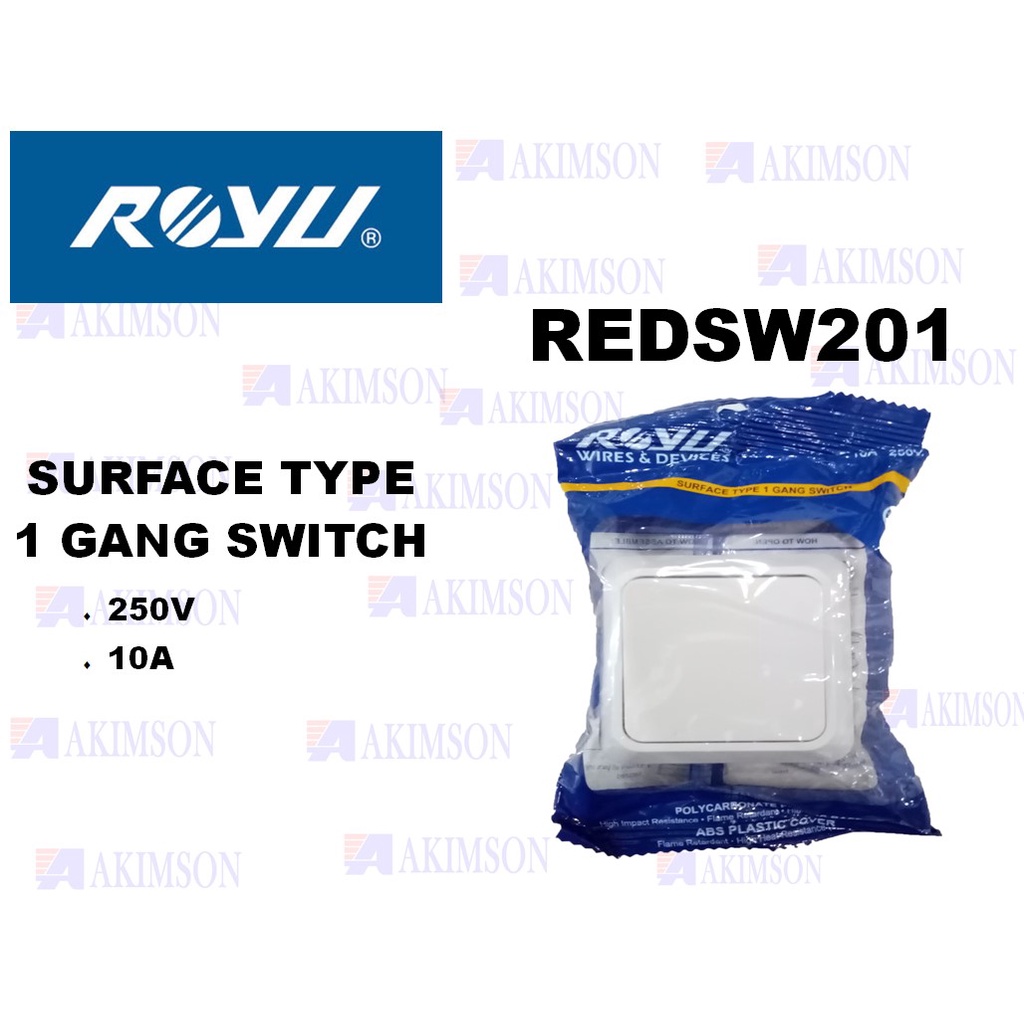 ROYU 1 GANG SWITCH SURFACE TYPE REDSW201 | Shopee Philippines