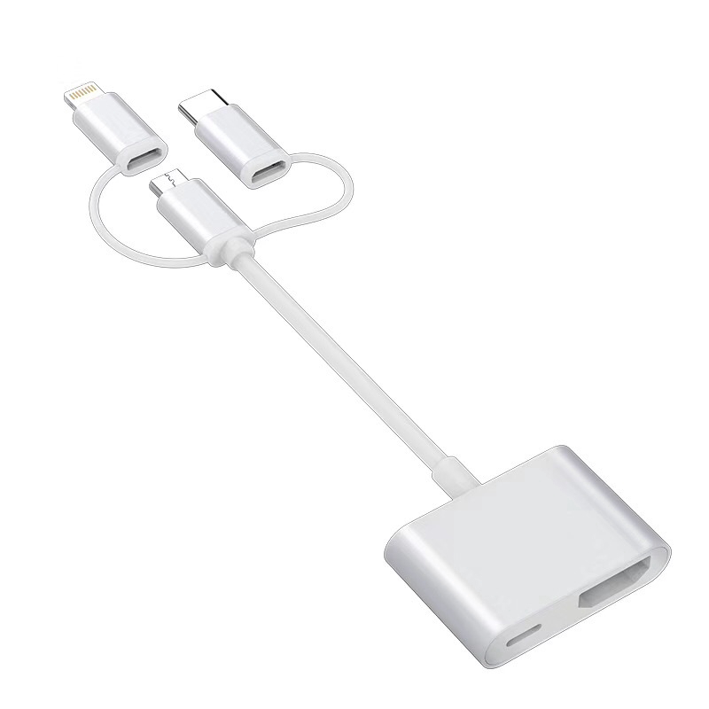 iPhone Android Micro USB Type-C to HDMI HD Cable 3-in-1 Mobile Phone ...