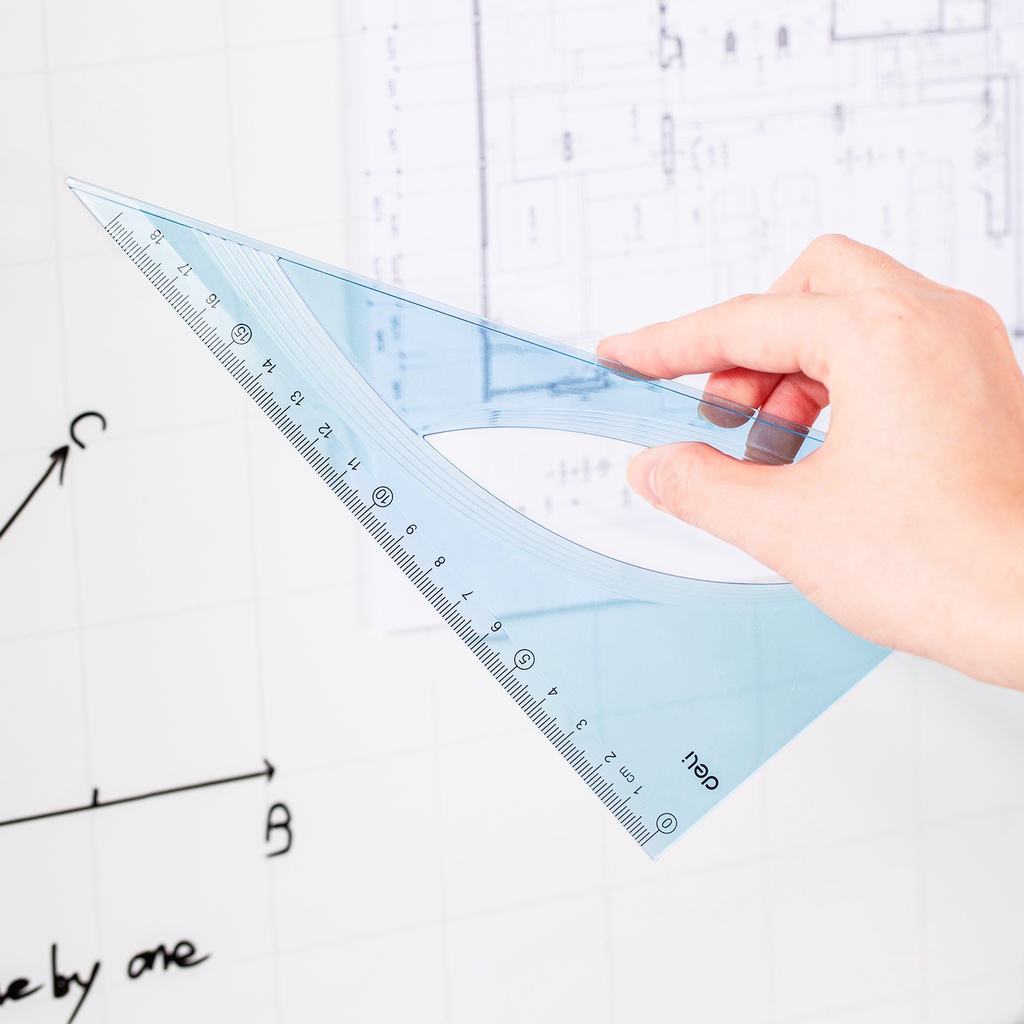 Deli 20/30CM Ruler Drafting Set 4pcs Blue EH13 EH12 | Shopee Philippines