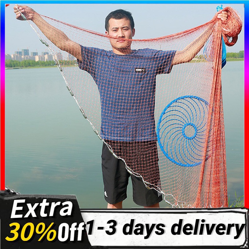 【Cod】Catch Fishing Net Upgraded American Hand Cast Net With Flying Disc