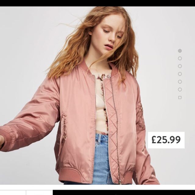 Rose gold bomber on sale jacket